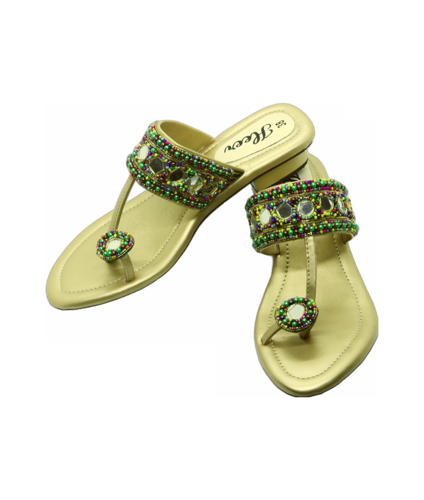 Kavya Green Semi heel Sandal for women