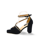 Celeste Black Stone Embellished  High Heel for women