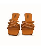 Aubree Mustard Brown- Flat sandals for women