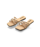 Aubree Cream- Flat sandals for women