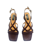 Marcella Chocolate brown- Block heel for women