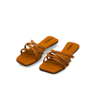 Aubree Mustard Brown- Flat sandals for women