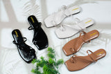 Paola Caramel Flat Sandal for women