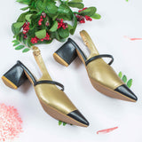 Paige Golden Closed Toe Block heel for women
