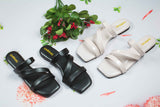 Sana Black Flat Sandal for women