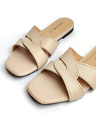 Bellatrix Cream Flat Sandal for women