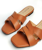 Bellatrix Mustard brown Flat Sandal for women