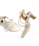 Cleopatra Pearled Ivory Curved  Heel for women