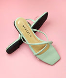 Narcissa MInt- Flat sandals for women