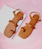 Valentina Mustard Flat Sandal for women