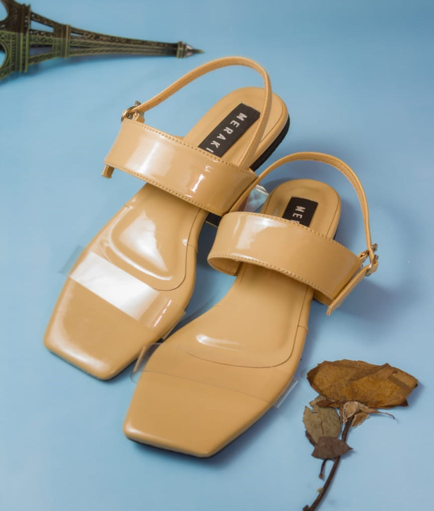 Megan Nude - Flat sandals for women