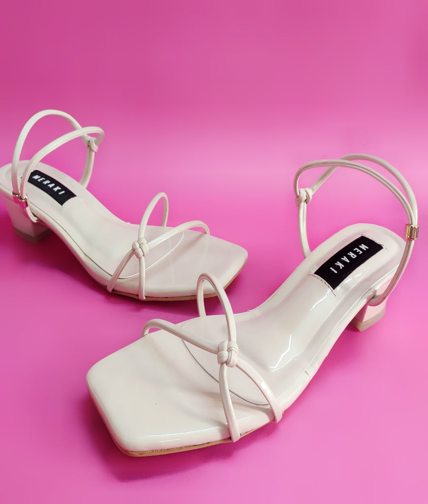 Emma Pearled Ivory Semi heel for women