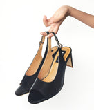 Serena Black Peep Toe heel for women