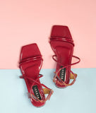 Isabelle Burgundy Semi heel for women
